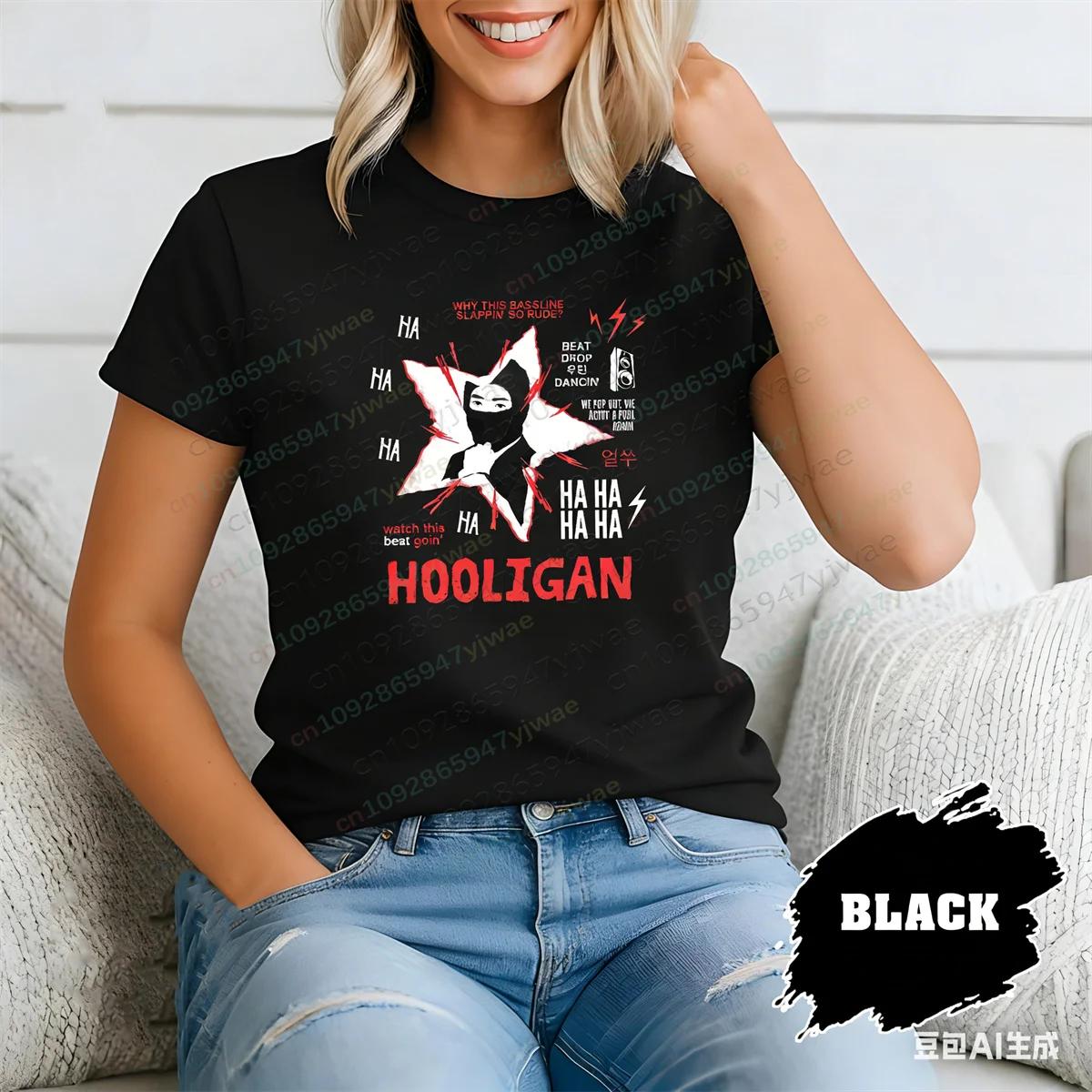T-shirt Hooligan JIn Concert Kpop Rises Tour Sweatshirt Mode Décontractée Manches Courtes Cadeau pou