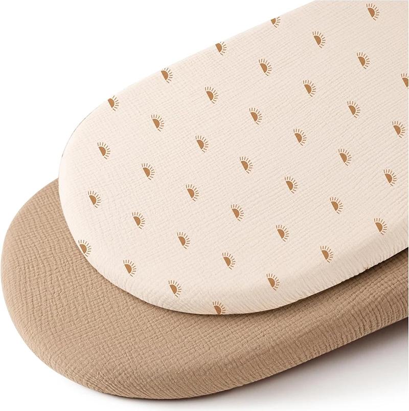 Drap-housse de berceau pour bébé, 2 pièces, housse de matelas à langer pour nouveau-né, imprimé soli