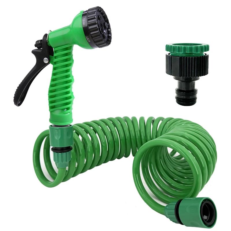Tête d'arrosage de tuyau d'eau d'irrigation de jardin avec buse à 7 fonctions, tuyau à ressort de li