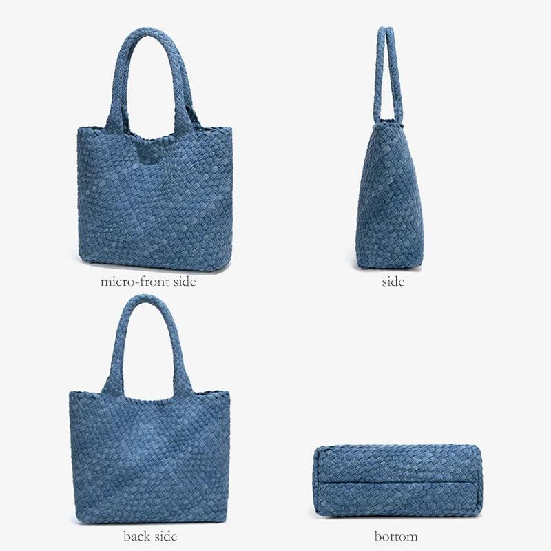 Sac à main en Denim tissé doux et robuste pour femmes, fourre-tout en tricot fait à la main, Style c