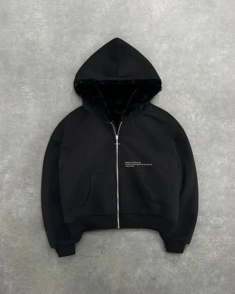 Hip-hop nouveaux vêtements double face Harajuku rétro imprimé léopard à la mode ample sweat à capuch