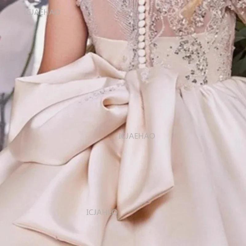 Robe de princesse à paillettes pour filles, asymétrique épaule dénudée, robe bouffante pour enfants,