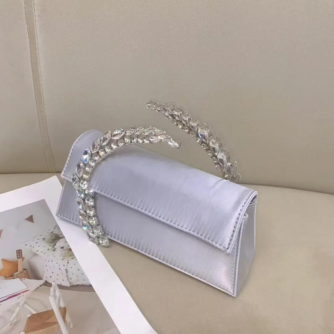 Sac à main en métal satiné pour femme, cristal brillant, biscuits diamant, sac de soirée, pochette d