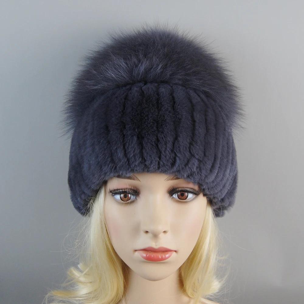 Russie nouveau Style femmes réel véritable fourrure de renard bonnets chapeau filles naturel réel Re