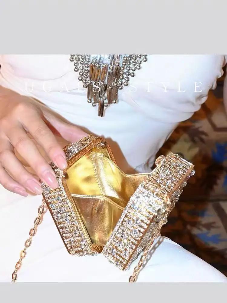 Cristal strass diamant sac de soirée paillettes Mini boîte de luxe concepteur mode pochette sac à ma