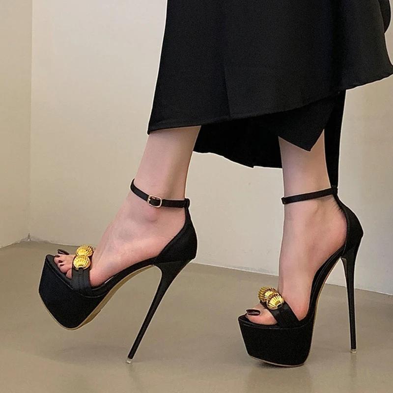Liyke – sandales d'été à talons super hauts de 16CM pour femmes, chaussures de soirée à bout ouvert 