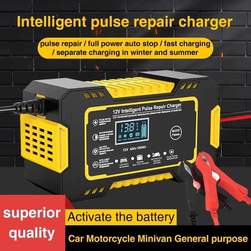 Chargeur de batterie de voiture entièrement automatique SnapFull, chargeurs de réparation d'impulsio