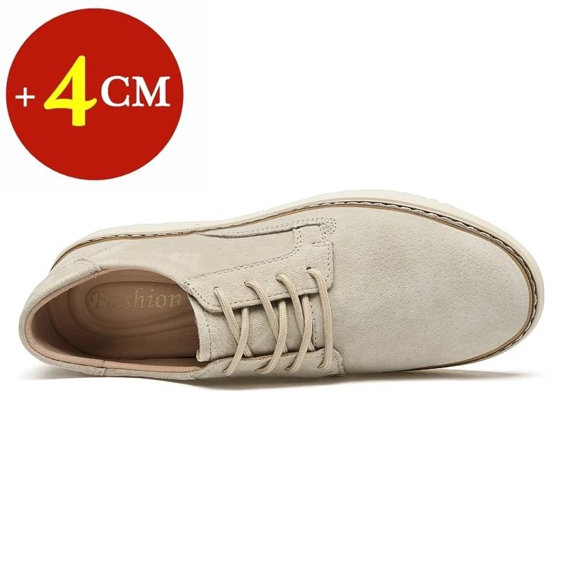 Chaussures de sport classiques en cuir véritable pour hommes, baskets décontractées, chaussures élév