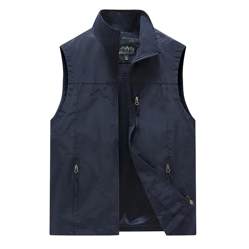 FGKKS printemps nouveaux hommes gilet loisirs de plein air couleur unie gilet jeune d'âge moyen phot