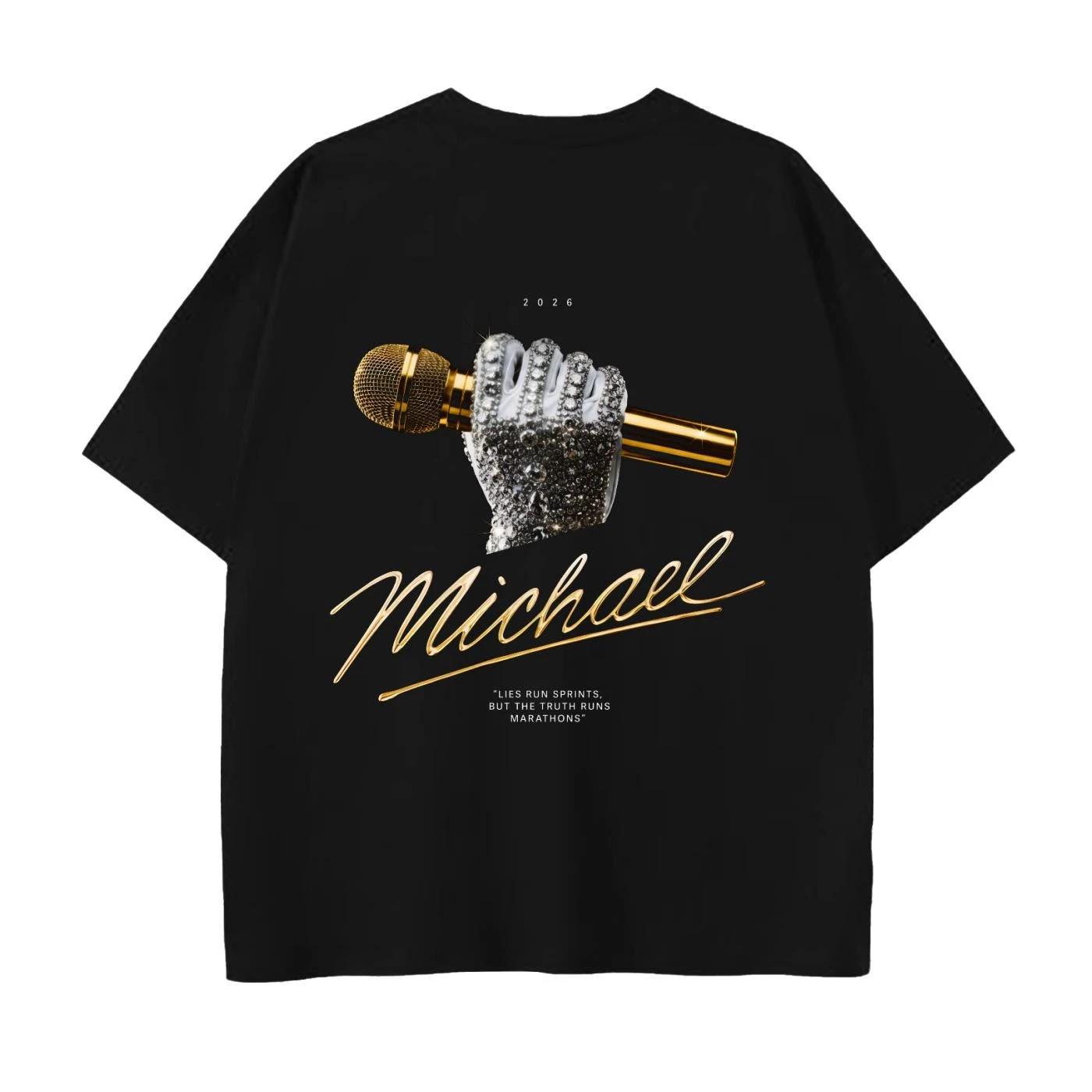 T-shirt unisexe en coton 100% avec graphique doré du film biographique de MJ Michael Jackson, nouvel