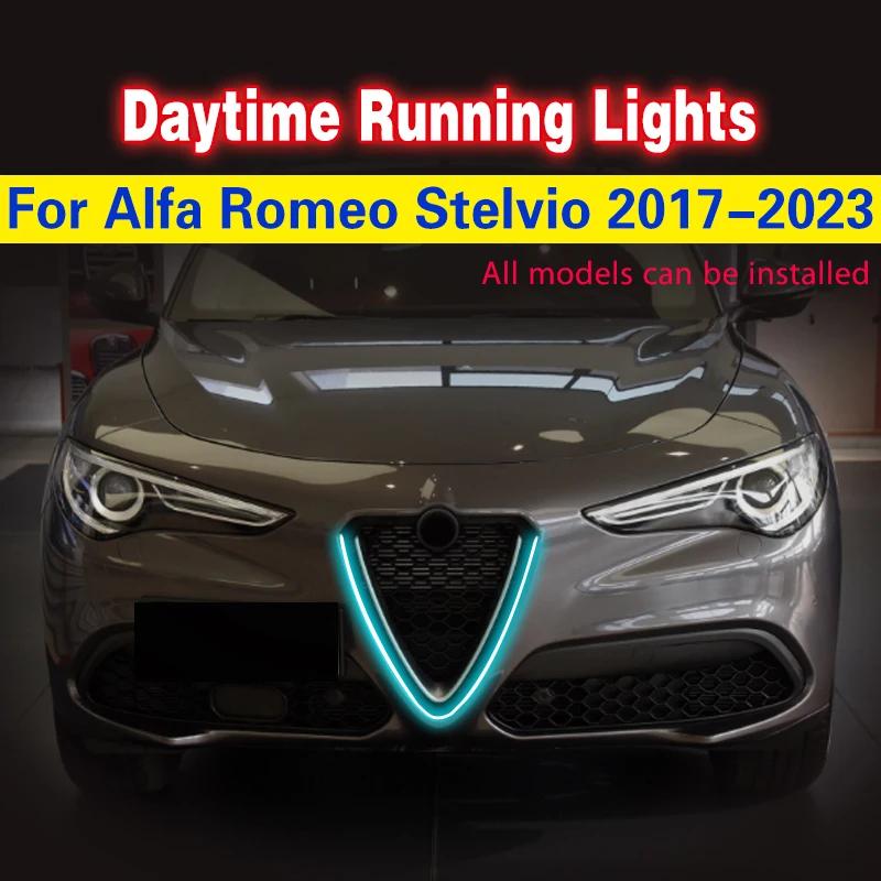 Clignotant de voiture 1 pièces voiture LED DRL feux de jour pour Alfa Romeo Stelvio 2017-2023 bande 