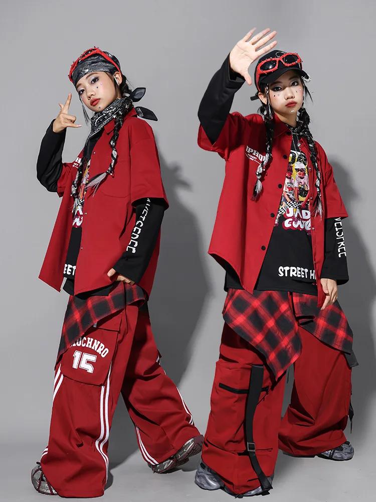 Sweat-shirt à la mode Hip Hop pour garçons, pantalon cargo pour danse de rue, haut K-pop pour filles