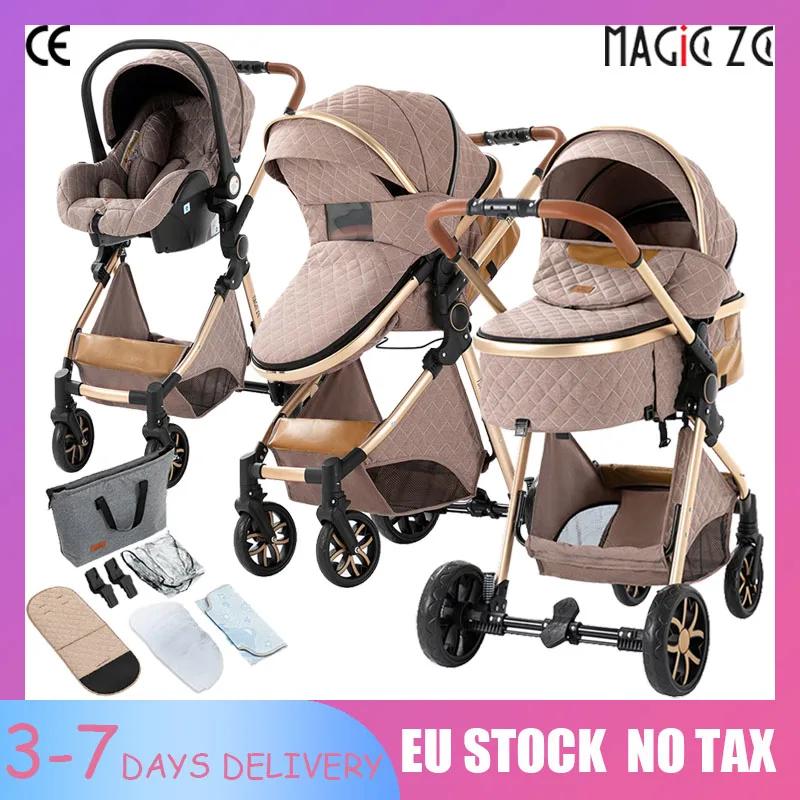 Système de voyage pour poussette de bébé 3 en 1, paysage haut, mousette, siège de voiture, cadre lég