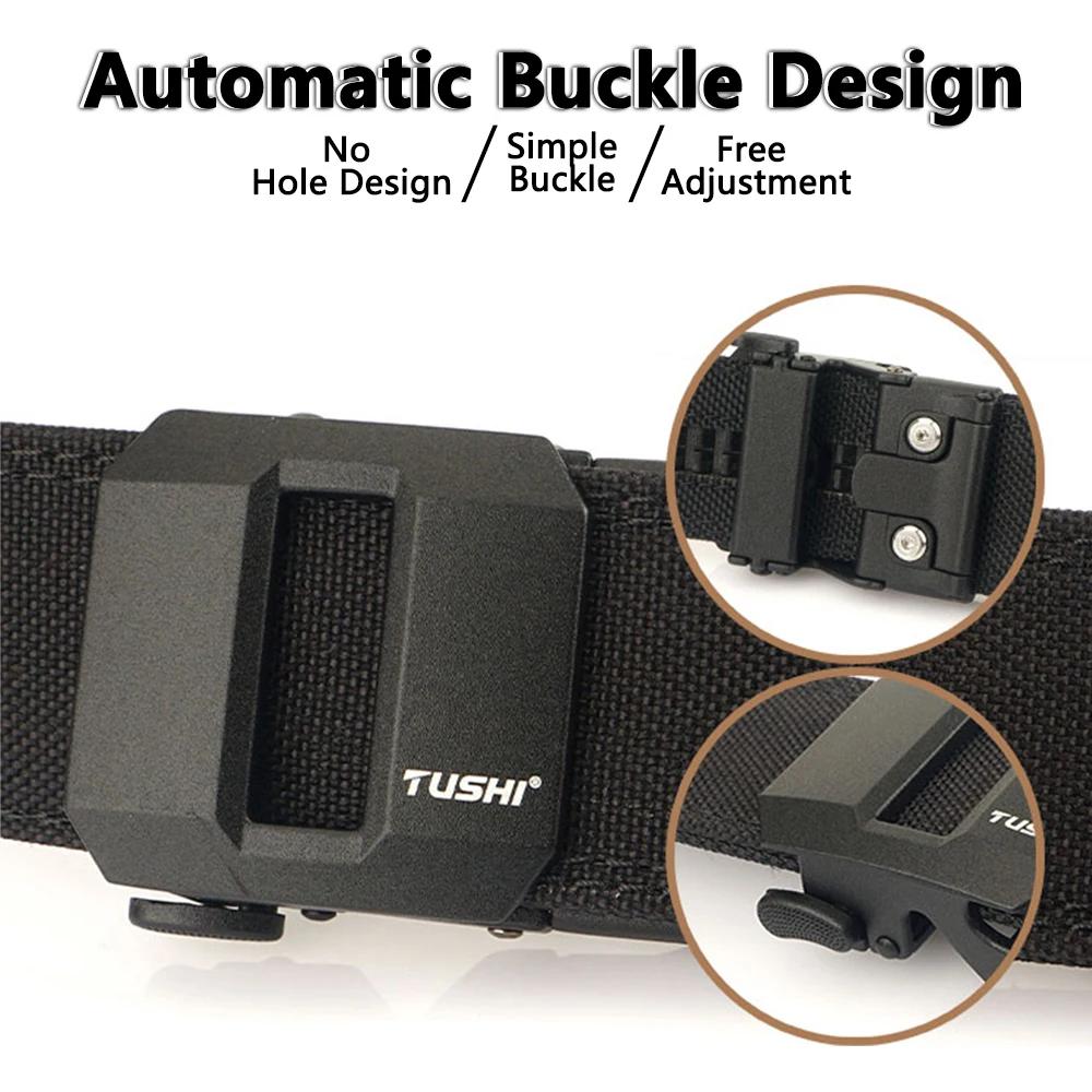 TUSHI ceinture tactique dure pour hommes boucle automatique en métal IPSC pistolet ceinture 1100D Ny
