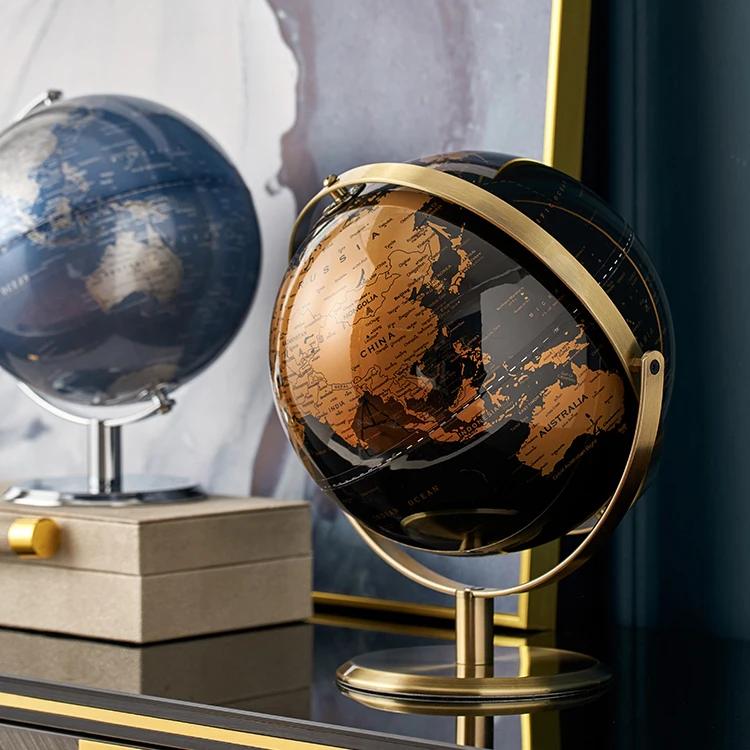 Accessoires de décoration pour la maison, Globe du monde rétro, apprentissage moderne, carte du mond
