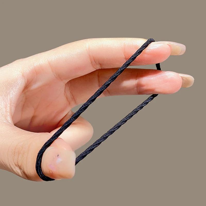 100 pcs/lot bandes de cheveux Scrunchie couleur unie élastique élastique bandeau de cheveux cravate 