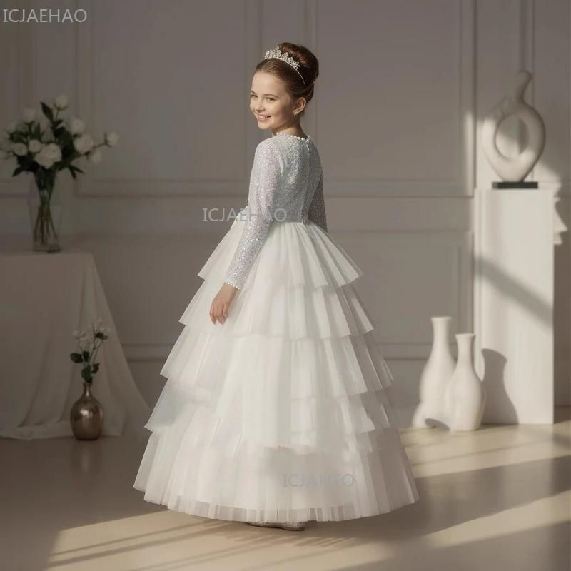 Robes Blanches pour Filles, Jupe Tutu Enfant, Robe de Princesse pour Anniversaire, Tenue de Spectacl