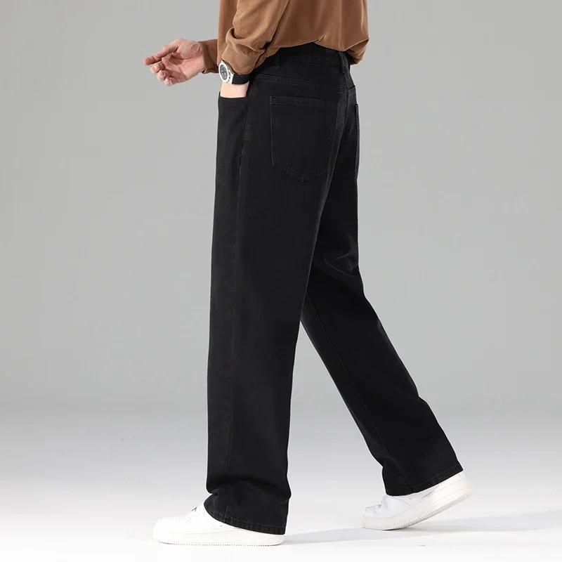 Homme flambant neuf automne jean hommes noir décontracté Baggy pantalon classique droit confortable 