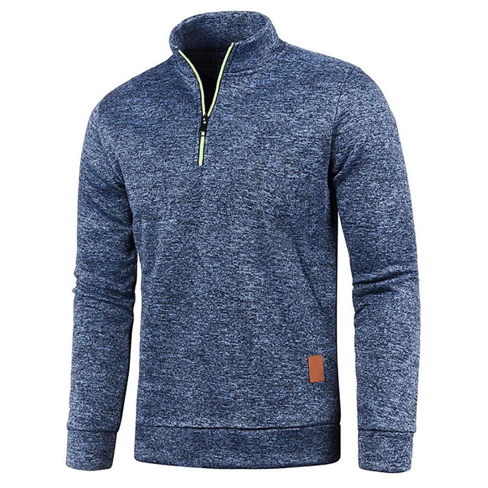Sweat-shirt à col roulé pour homme, demi-fermeture éclair, pull décontracté, printemps-automne, mant