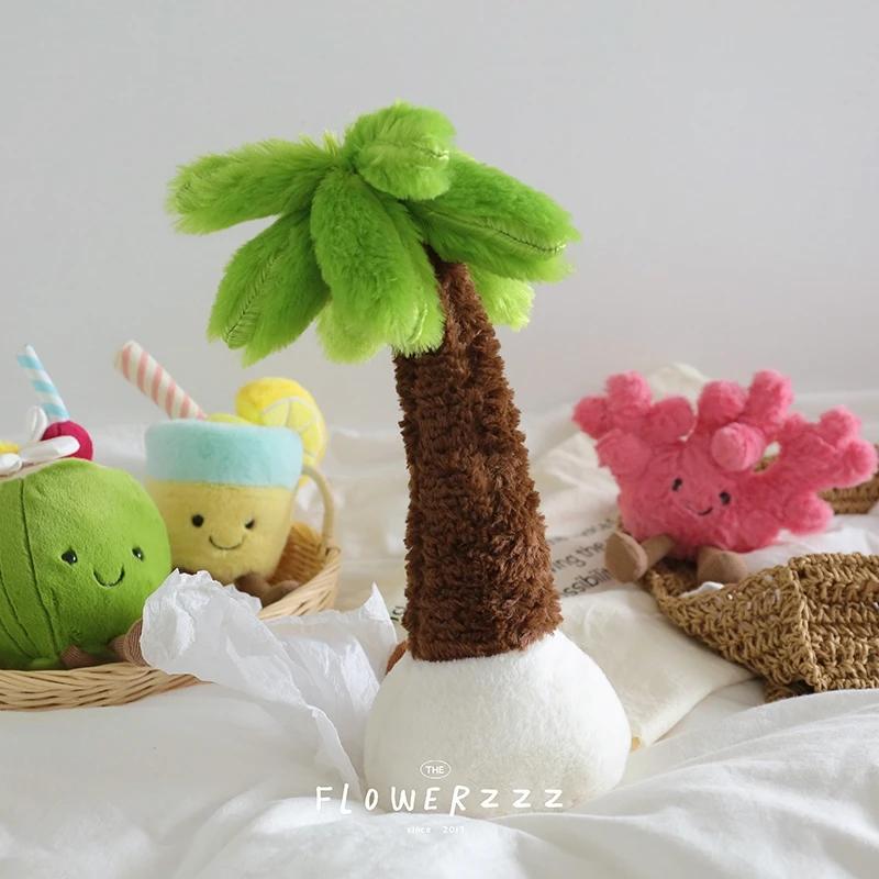 JELLYCAT limonade noix de coco peluches très doux palmier rouge corail peluche jouet dessin animé po