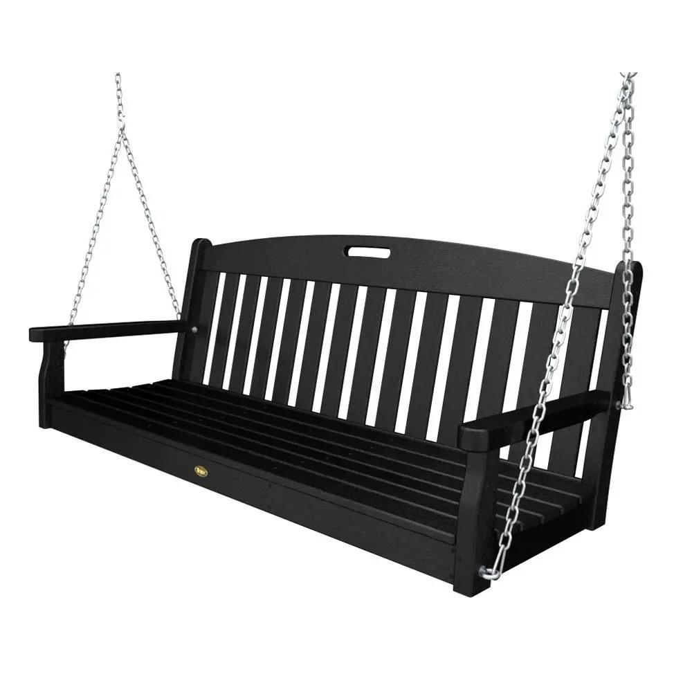 Fauteuil balançoire Adirondack toutes saisons résistant aux UV, couleur anthracite, pour jardin et v