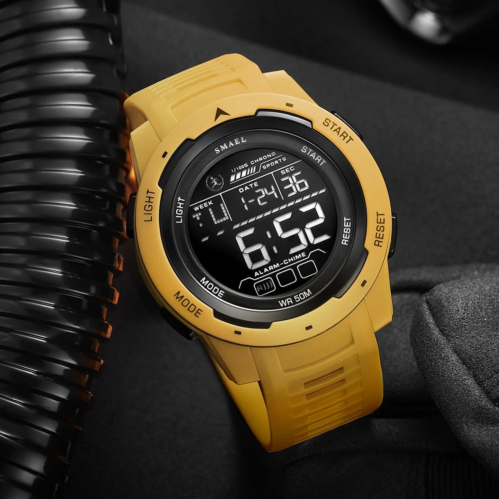 SMAEL-Montre-bracelet numérique étanche à LED pour homme, chronomètre lumineux, montres de sport, 50