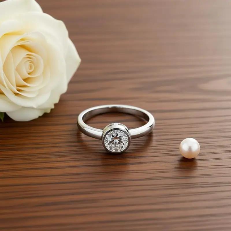 Bagues rondes en argent Sterling 925 pour femme, bijoux de mariée simples, tendance