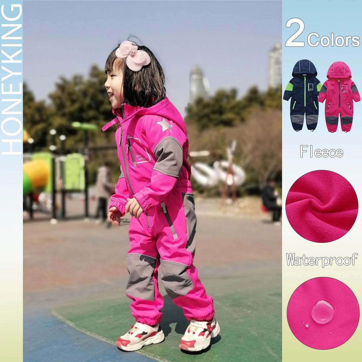NEYKING-Salopette à capuche pour enfants, salopette softshell pour salle de bain, extérieur, barbote
