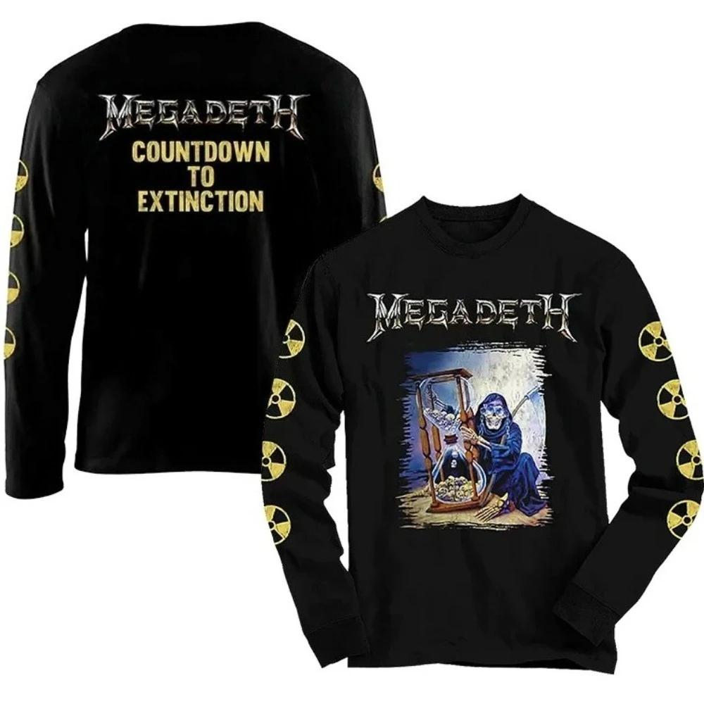 T-shirt unisexe à manches longues imprimé en 3D de la groupe de rock punk américain Megadeth, mode a