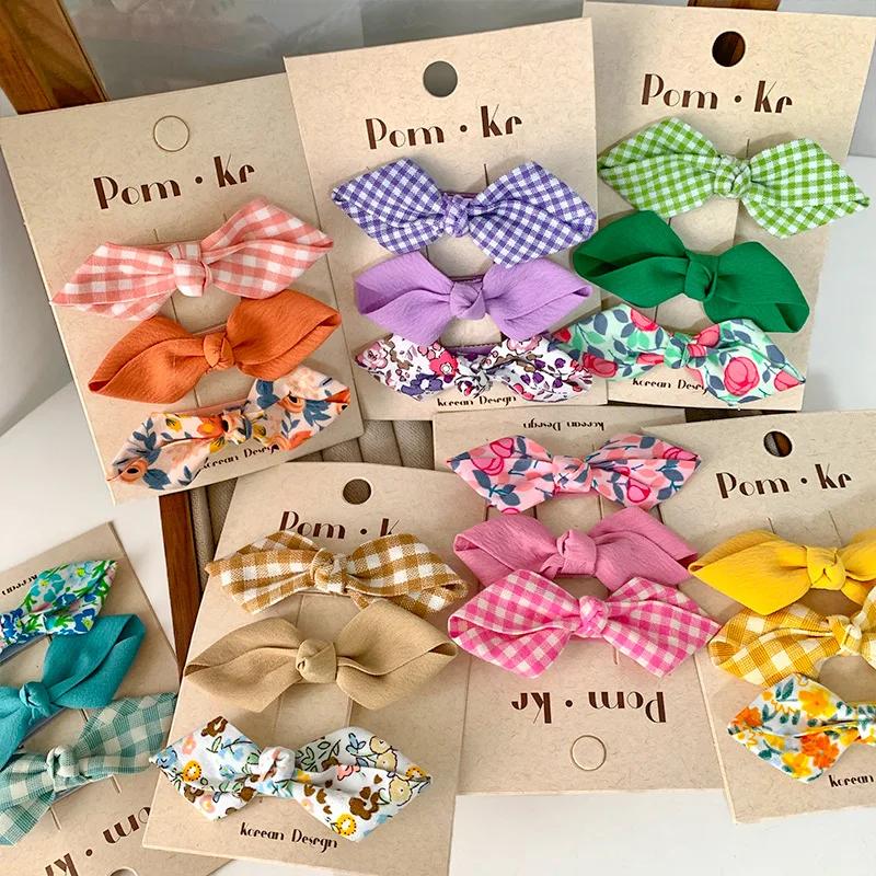 Ensemble d'épingles à cheveux pour bébés filles, nœuds mignons, frange florale à carreaux, pince à c