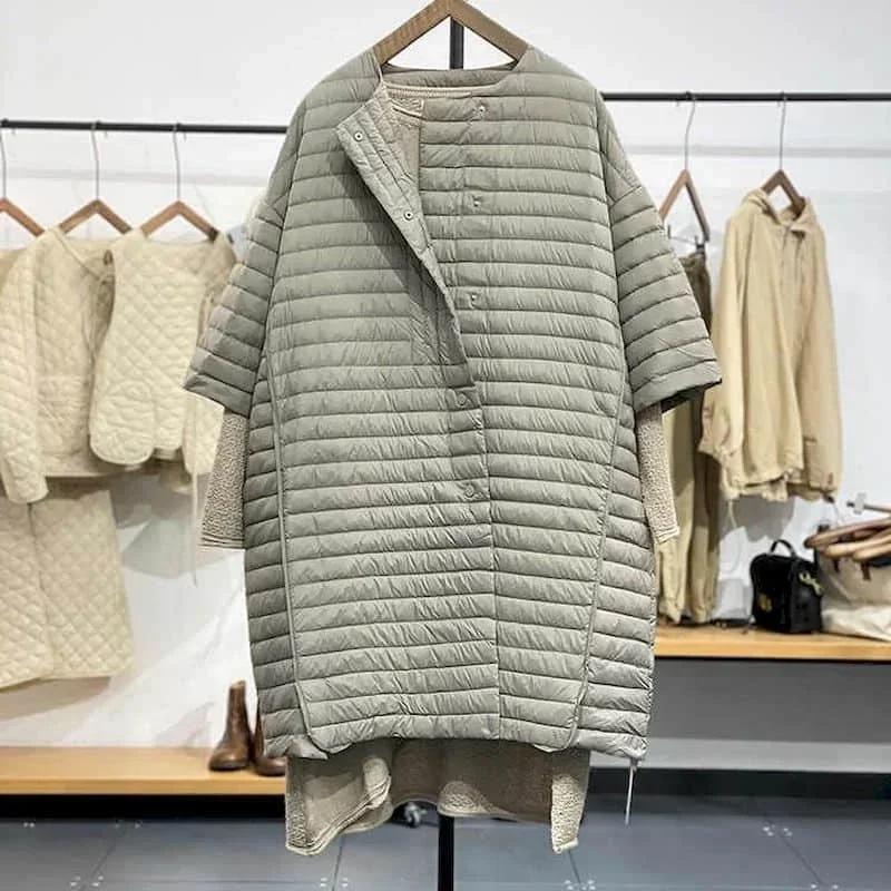 Doudounes matelassées légères pour femmes, Doudounes respirantes, Combinaison mi-longue, Quart de ma