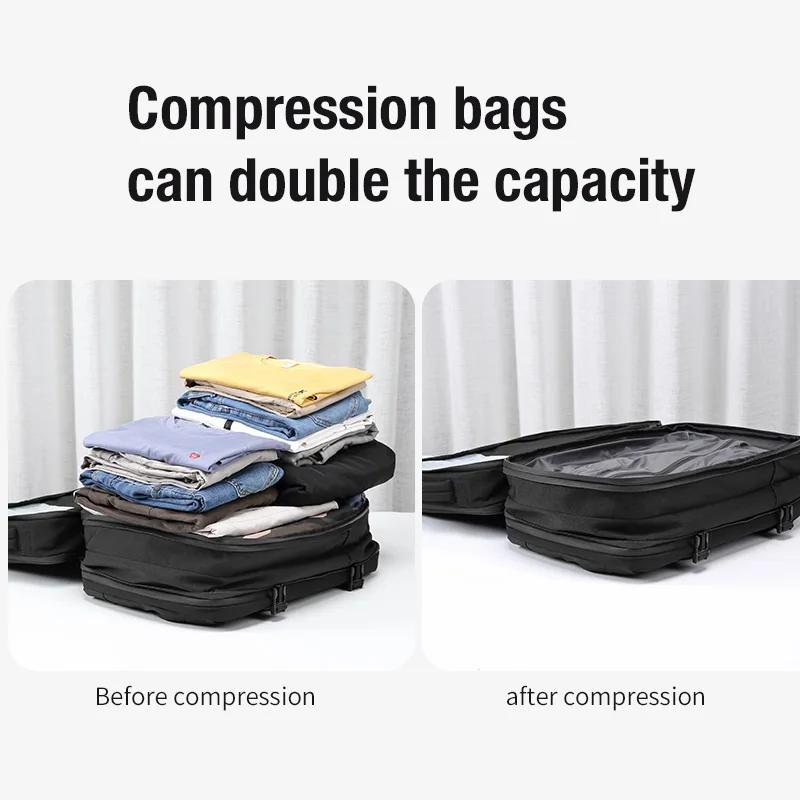 Voyage hommes sac à dos pour ordinateur portable étendu compression sous vide randonnée sac à dos US