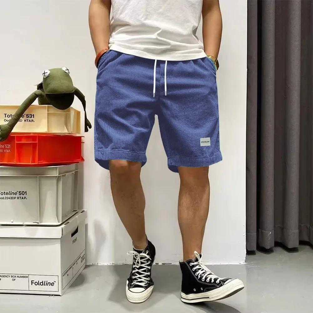 Short d'été en velours côtelé pour hommes, pantalon court Baggy, ample, basket-ball, pantalon de sur