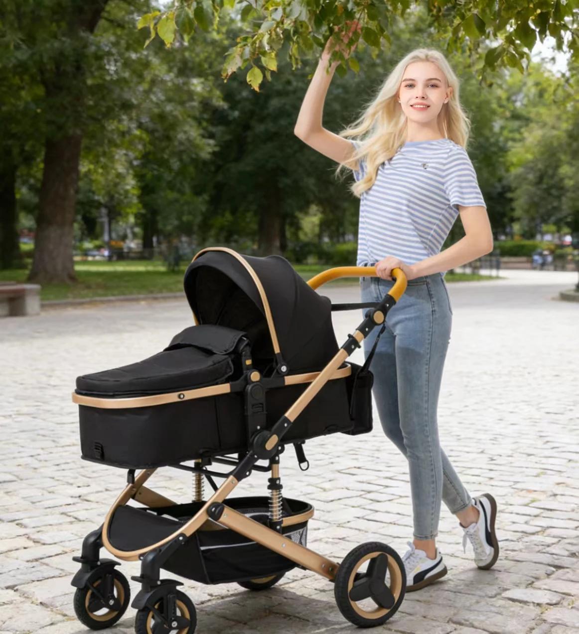 Poussette 3 en 1 pour bébé, articles pour nouveau-né, poussette légère, poussette à quatre roues, si
