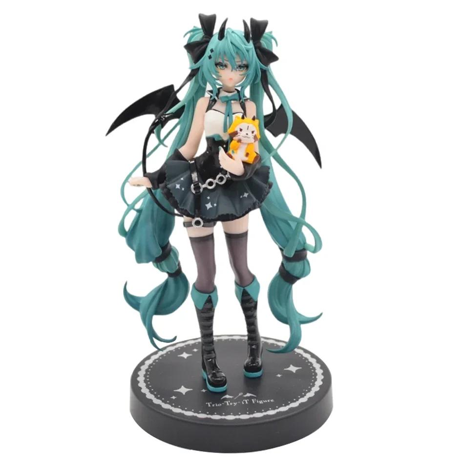 19cm Anime petit diable Hatsune Miku fait à la main petit raton laveur Miku ange foncé fait à la mai