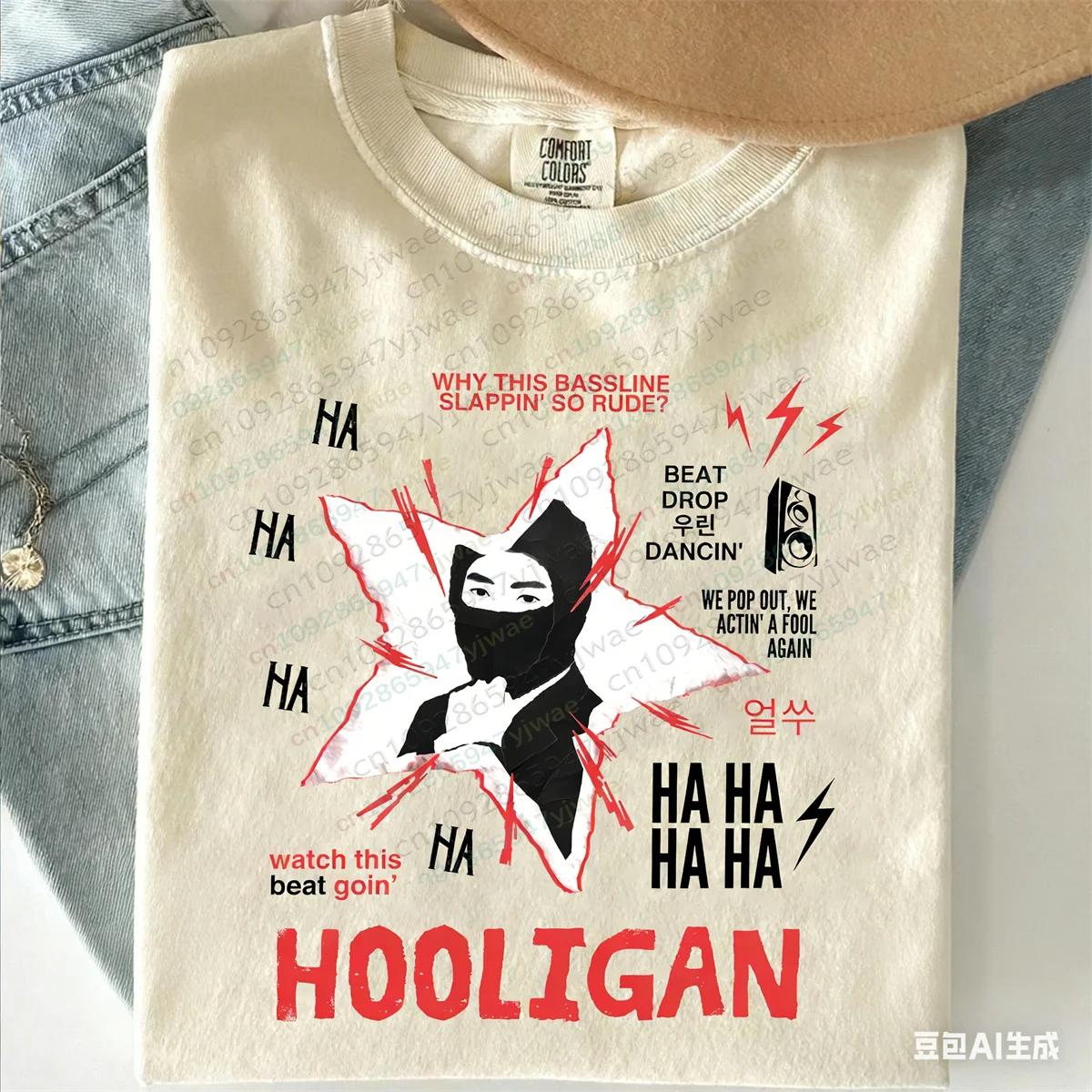 T-shirt Hooligan JIn Concert Kpop Rises Tour Sweatshirt Mode Décontractée Manches Courtes Cadeau pou