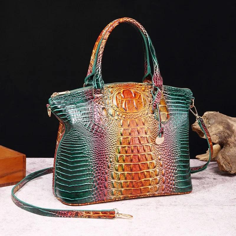 2025 Sac à main en relief Crocodile pour femme Sac à main de luxe en cuir ombré Sac à bandoulière Sa