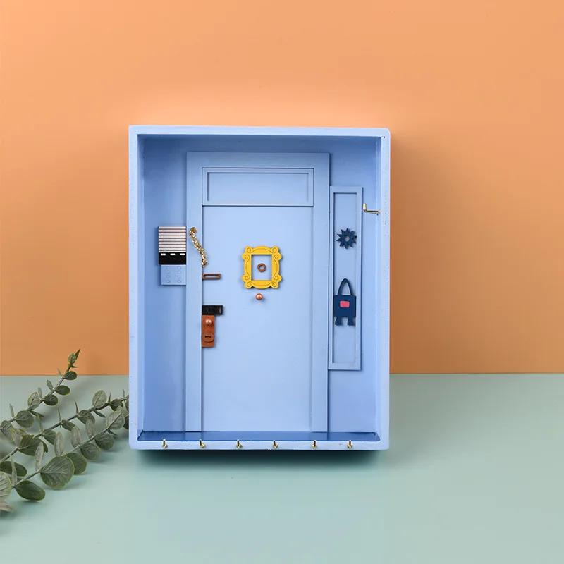 Porte violet amis porte-clés boîte en bois clé suspendue cintre en bois support de rangement organis