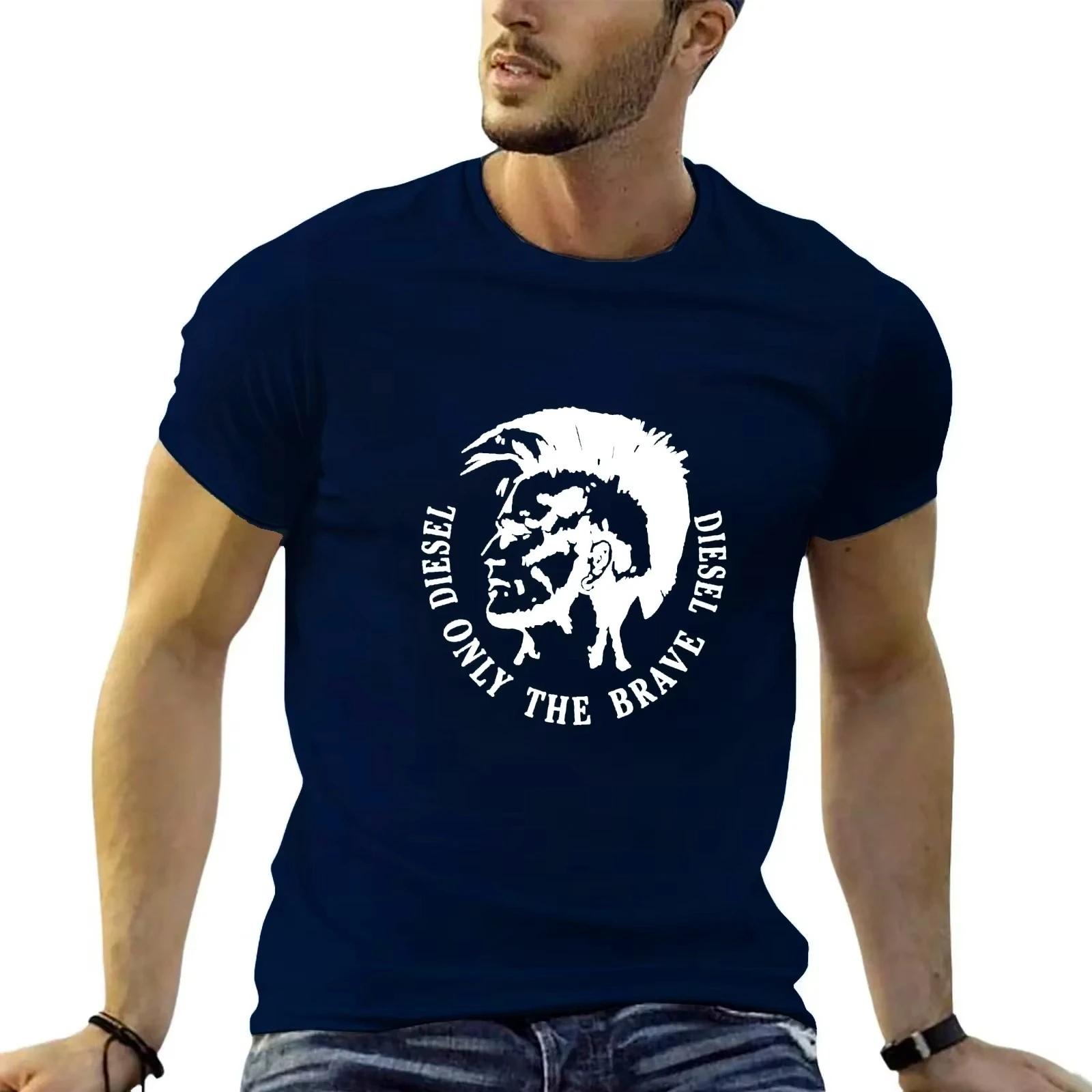 2025 nouveau T-shirt en coton pour hommes confortable col rond imprimé grande taille haut unisexe vê