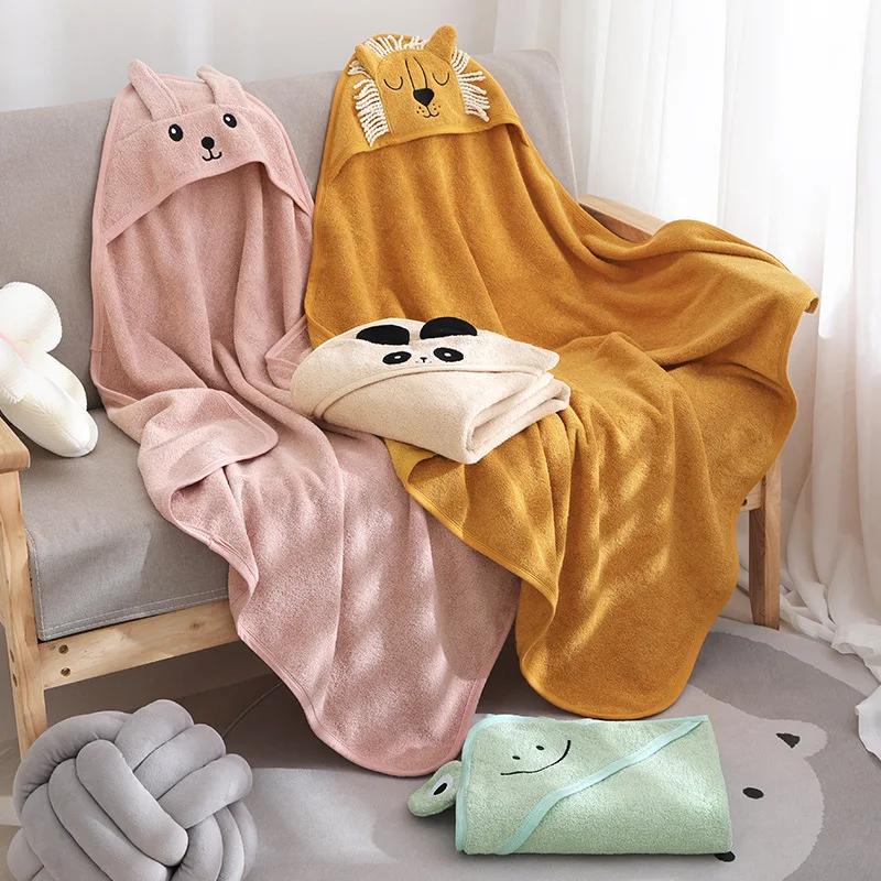 Robe de bain en coton pour bébé, serviette de bain, cape à capuche de dessin animé pour enfants, gar