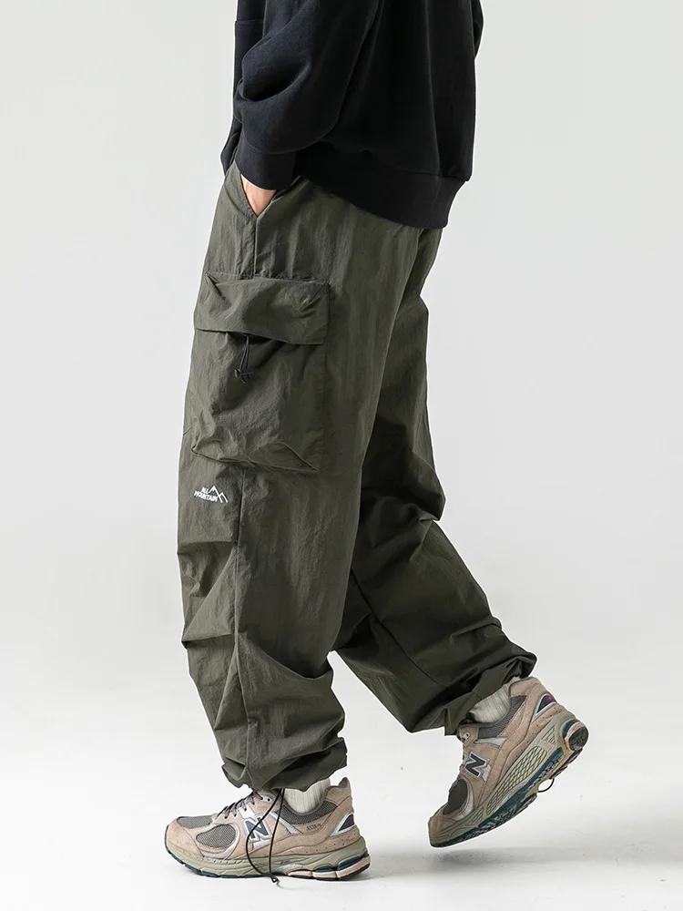 Pantalon cargo baggy vintage pour homme, imperméable, décontracté, sport, jogging, printemps, été, p