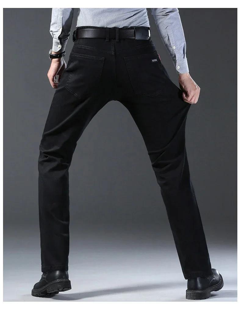 Hommes classique avancé marque de mode Jean Homme Homme doux Stretch noir Biker Masculino Denim pant