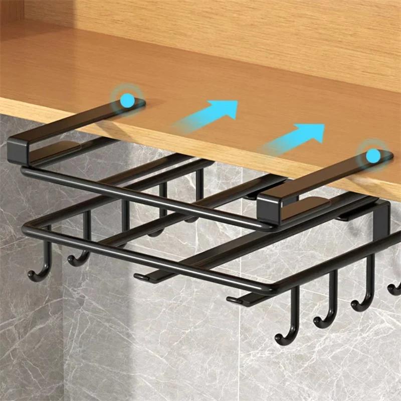JUSTINLAU Étagère de rangement suspendue en acier inoxydable pour cuisine avec crochets pour essuie-