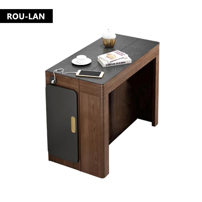 Table à manger pliante en ardoise nordique, chaise rétractable, petit appartement, maison