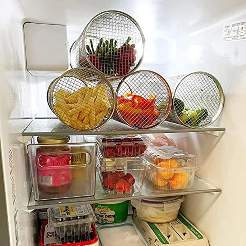 Panier à grillades roulant en acier inoxydable, panier à gril en maille Portable pour Camping en ple