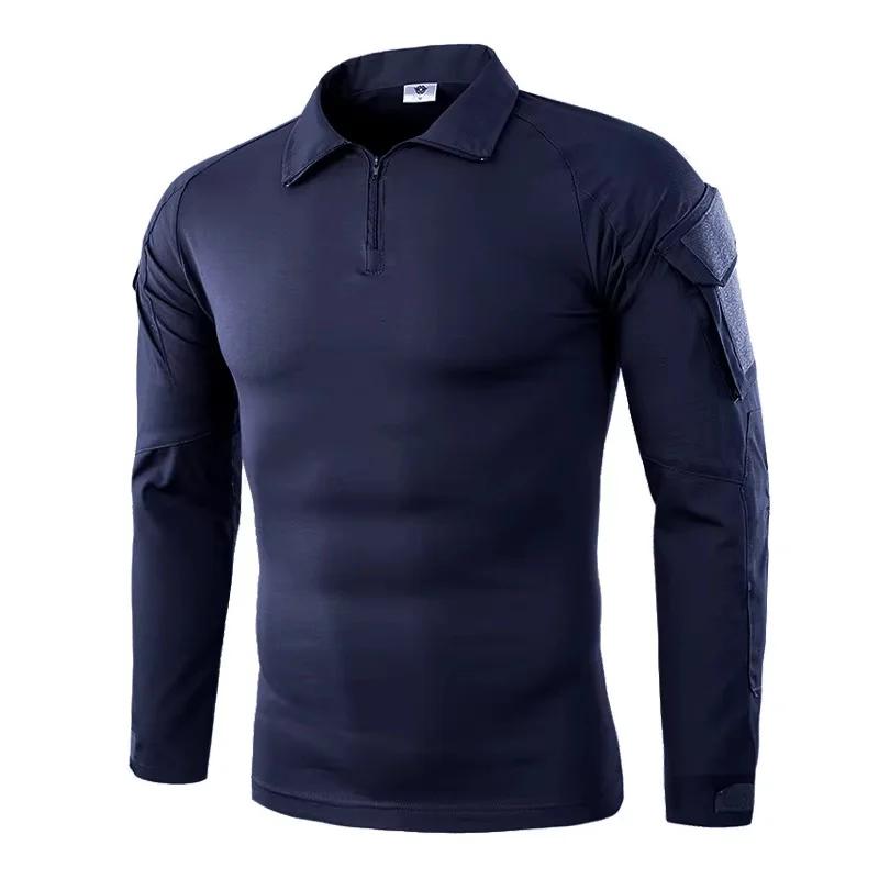 T-shirts de randonnée tactiques en plein air pour hommes, chemise d'escalade de chasse à manches lon