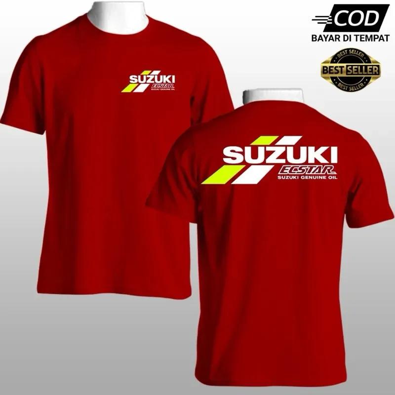 T-shirt à manches courtes pour hommes et femmes, 100% coton, imprimé graphique de moto Suzuki, T-shi