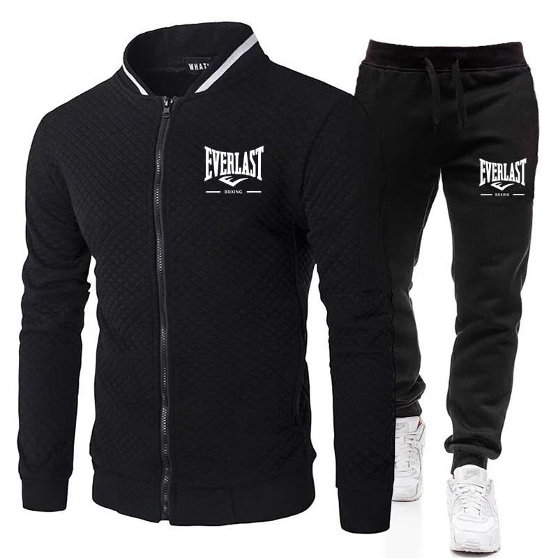Ensemble de veste et pantalon EVERLAST BOXING pour homme, col montant, style streetwear, printemps-a