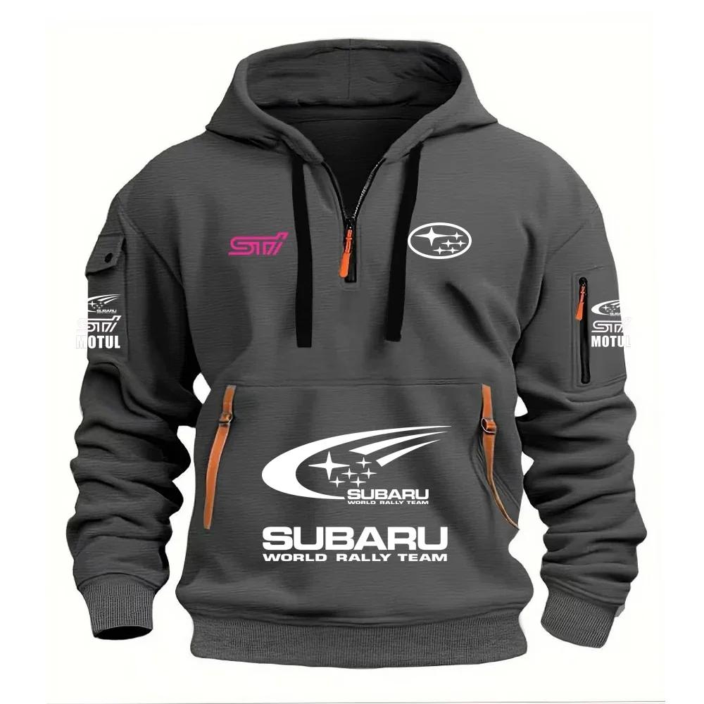 Nouveau Sweat à Capuche Sportif pour Homme SUBARU STI Racing Series 2026 avec Poche Kangourou et Dou