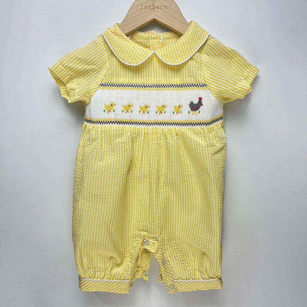 Combinaison d'été en coton à manches courtes pour garçons et filles, vêtements de boutique pour enfa